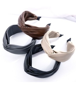 Wholesale with 200Pcs Wide Side PU Leather Hair Hoop