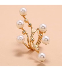 10pcs Vintage Pearl Finger Rings Statement Imitation Pearls