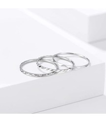 1mm 9pcs Women Men Stainless Steel Rings